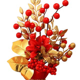 Maxbell Flower Basket Ornament Decor Artificial Potted Flower for Occasions Party 15cmx29cm