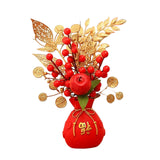 Maxbell Flower Basket Ornament Decor Artificial Potted Flower for Occasions Party 15cmx28cm