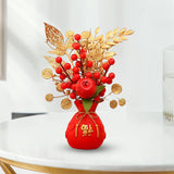 Maxbell Flower Basket Ornament Decor Artificial Potted Flower for Occasions Party 15cmx28cm