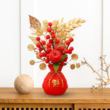 Maxbell Flower Basket Ornament Decor Artificial Potted Flower for Occasions Party 15cmx28cm