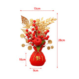 Maxbell Flower Basket Ornament Decor Artificial Potted Flower for Occasions Party 15cmx28cm