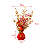 Maxbell Flower Basket Ornament Decor Artificial Potted Flower for Occasions Party 16cmx32cm