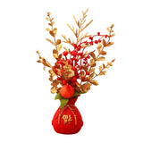 Maxbell Flower Basket Ornament Decor Artificial Potted Flower for Occasions Party 16cmx32cm