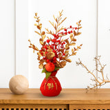 Maxbell Flower Basket Ornament Decor Artificial Potted Flower for Occasions Party 16cmx32cm