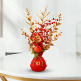 Maxbell Flower Basket Ornament Decor Artificial Potted Flower for Occasions Party 16cmx32cm