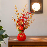 Maxbell Flower Basket Ornament Decor Artificial Potted Flower for Occasions Party 16cmx32cm