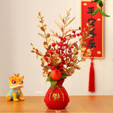 Maxbell Flower Basket Ornament Decor Artificial Potted Flower for Occasions Party 16cmx32cm