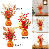 Maxbell Artificial Potted Flower Ornament Decor Flower Basket for Office Holiday Style A 16cmx32cm