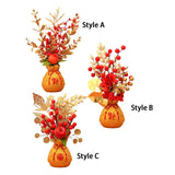 Maxbell Artificial Potted Flower Ornament Decor Flower Basket for Office Holiday Style A 16cmx32cm
