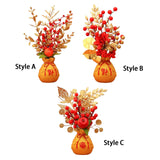 Maxbell Artificial Potted Flower Ornament Decor Flower Basket for Office Holiday Style A 16cmx32cm