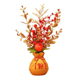 Maxbell Artificial Potted Flower Ornament Decor Flower Basket for Office Holiday Style A 16cmx32cm