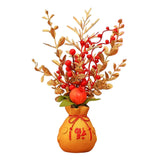 Maxbell Artificial Potted Flower Ornament Decor Flower Basket for Office Holiday Style A 16cmx32cm