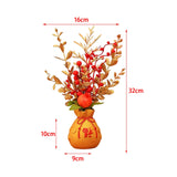 Maxbell Artificial Potted Flower Ornament Decor Flower Basket for Office Holiday Style A 16cmx32cm