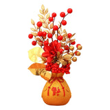 Maxbell Artificial Potted Flower Ornament Decor Flower Basket for Office Holiday Style B 15cmx29cm