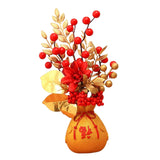 Maxbell Artificial Potted Flower Ornament Decor Flower Basket for Office Holiday Style B 15cmx29cm