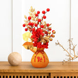 Maxbell Artificial Potted Flower Ornament Decor Flower Basket for Office Holiday Style B 15cmx29cm