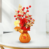 Maxbell Artificial Potted Flower Ornament Decor Flower Basket for Office Holiday Style B 15cmx29cm