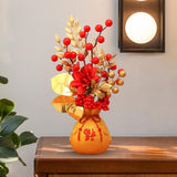 Maxbell Artificial Potted Flower Ornament Decor Flower Basket for Office Holiday Style B 15cmx29cm
