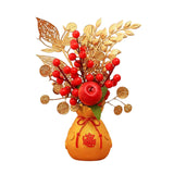 Maxbell Artificial Potted Flower Ornament Decor Flower Basket for Office Holiday Style C 16cmx32cm