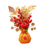 Maxbell Artificial Potted Flower Ornament Decor Flower Basket for Office Holiday Style C 16cmx32cm