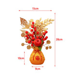 Maxbell Artificial Potted Flower Ornament Decor Flower Basket for Office Holiday Style C 16cmx32cm