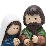 Maxbell Holy Family Figurine Home Indoor Decoration Ornament for Desktop Office Blue Green