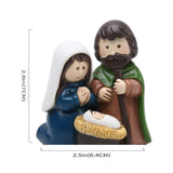 Maxbell Holy Family Figurine Home Indoor Decoration Ornament for Desktop Office Blue Green