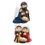 Maxbell Holy Family Figurine Home Indoor Decoration Ornament for Desktop Office Blue Green