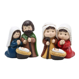 Maxbell Holy Family Figurine Home Indoor Decoration Ornament for Desktop Office Blue Green