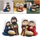 Maxbell Holy Family Figurine Home Indoor Decoration Ornament for Desktop Office Blue Green
