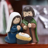 Maxbell Holy Family Figurine Home Indoor Decoration Ornament for Desktop Office Blue Green