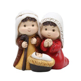 Maxbell Holy Family Figurine Home Indoor Decoration Ornament for Desktop Office Red Yellow