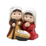 Maxbell Holy Family Figurine Home Indoor Decoration Ornament for Desktop Office Red Yellow