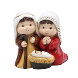 Maxbell Holy Family Figurine Home Indoor Decoration Ornament for Desktop Office Red Yellow
