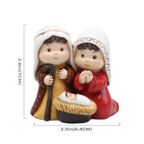 Maxbell Holy Family Figurine Home Indoor Decoration Ornament for Desktop Office Red Yellow