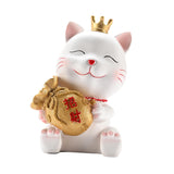 Maxbell Lucky Cat Figurine Resin Statue Wealth Sculpture Feng Shui for Shelf Decor Aureate