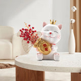 Maxbell Lucky Cat Figurine Resin Statue Wealth Sculpture Feng Shui for Shelf Decor Aureate