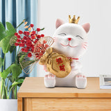 Maxbell Lucky Cat Figurine Resin Statue Wealth Sculpture Feng Shui for Shelf Decor Aureate