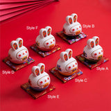 Maxbell Rabbit Figurine Piggy Bank Container Saving Box Ceramic for Home Decoration Style A