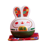 Maxbell Rabbit Figurine Piggy Bank Container Saving Box Ceramic for Home Decoration Style A