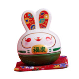 Maxbell Rabbit Figurine Piggy Bank Container Saving Box Ceramic for Home Decoration Style A