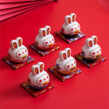 Maxbell Rabbit Figurine Piggy Bank Container Saving Box Ceramic for Home Decoration Style B