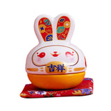 Maxbell Rabbit Figurine Piggy Bank Container Saving Box Ceramic for Home Decoration Style C