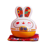 Maxbell Rabbit Figurine Piggy Bank Container Saving Box Ceramic for Home Decoration Style C