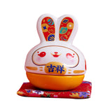 Maxbell Rabbit Figurine Piggy Bank Container Saving Box Ceramic for Home Decoration Style C