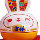 Maxbell Rabbit Figurine Piggy Bank Container Saving Box Ceramic for Home Decoration Style C