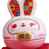 Maxbell Rabbit Figurine Piggy Bank Container Saving Box Ceramic for Home Decoration Style D