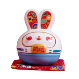 Maxbell Rabbit Figurine Piggy Bank Container Saving Box Ceramic for Home Decoration Style E