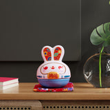 Maxbell Rabbit Figurine Piggy Bank Container Saving Box Ceramic for Home Decoration Style E