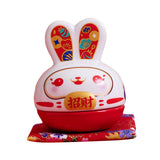 Maxbell Rabbit Figurine Piggy Bank Container Saving Box Ceramic for Home Decoration Style F